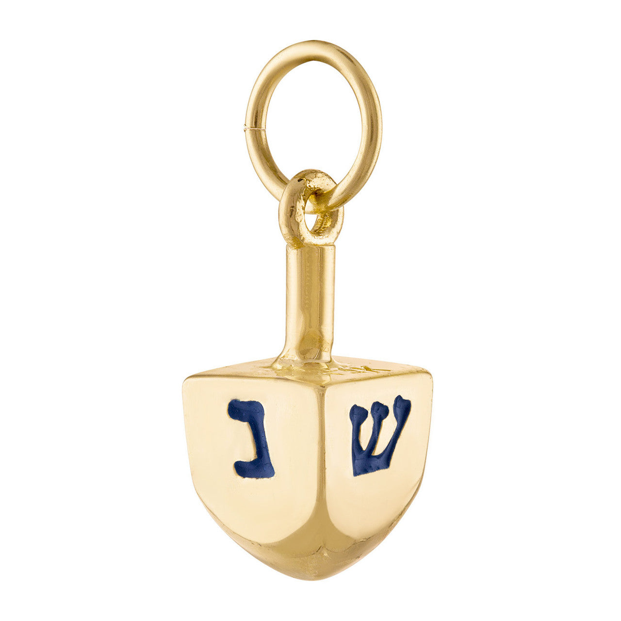 Enamel Dreidel 14K Gold Charm